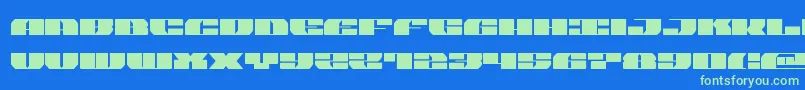 joysharksemiexpand Font – Green Fonts on Blue Background