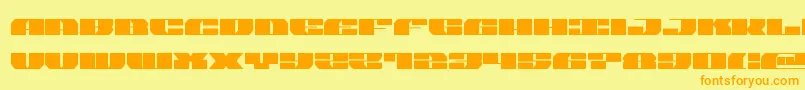 joysharksemiexpand-Schriftart – Orangefarbene Schriften auf gelbem Hintergrund