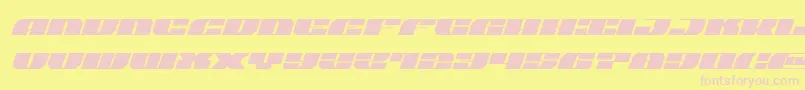 joysharksemiexpandital Font – Pink Fonts on Yellow Background