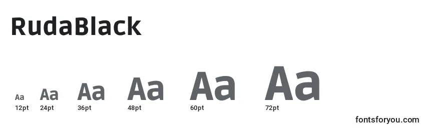 RudaBlack Font Sizes