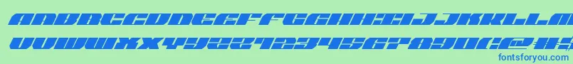 joysharksuperital Font – Blue Fonts on Green Background