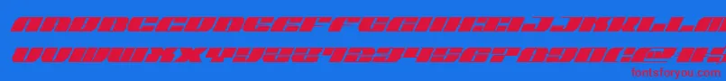 フォントjoysharksuperital – 赤い文字の青い背景