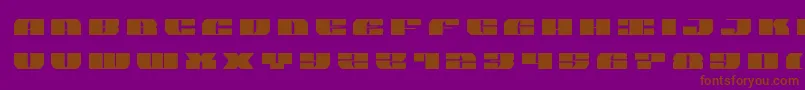 joysharktitle-Schriftart – Braune Schriften auf violettem Hintergrund