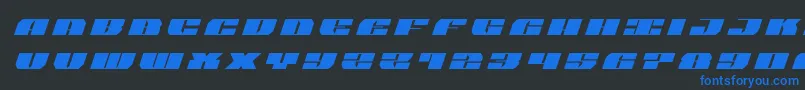 フォントjoysharktitleital – 黒い背景に青い文字