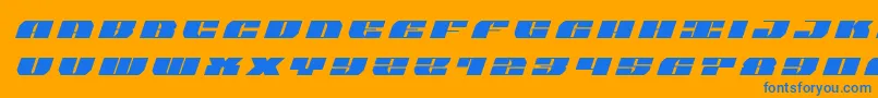 フォントjoysharktitleital – オレンジの背景に青い文字