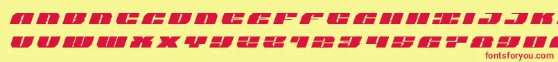 joysharktitleital-Schriftart – Rote Schriften auf gelbem Hintergrund