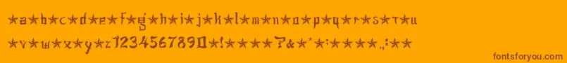 jsa lovechinese-fontti – ruskeat fontit oranssilla taustalla