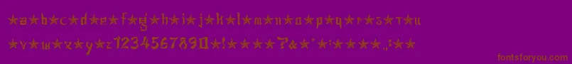 jsa lovechinese-Schriftart – Braune Schriften auf violettem Hintergrund
