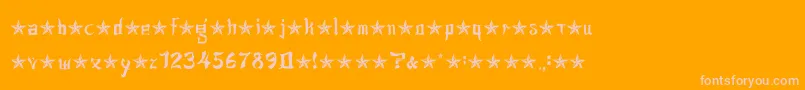 jsa lovechinese-Schriftart – Rosa Schriften auf orangefarbenem Hintergrund
