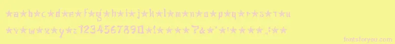 jsa lovechinese-Schriftart – Rosa Schriften auf gelbem Hintergrund