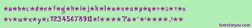 jsa lovechinese Font – Purple Fonts on Green Background