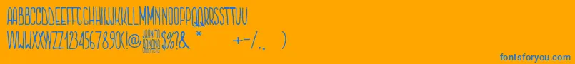 フォントJuanita Banana – オレンジの背景に青い文字