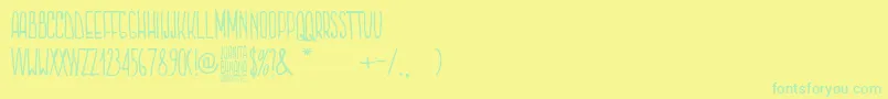Więcej informacji o czcionce Juanita Banana Czcionka Juanita Banana – zielone czcionki na żółtym tle