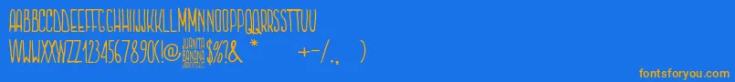 Juanita Banana Font – Orange Fonts on Blue Background