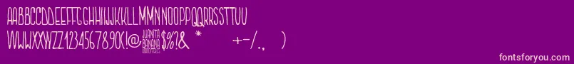 Juanita Banana-Schriftart – Rosa Schriften auf violettem Hintergrund
