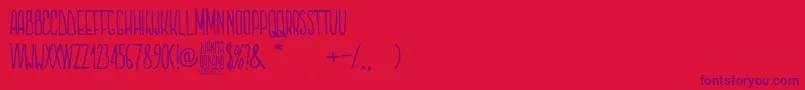 Juanita Banana Font – Purple Fonts on Red Background