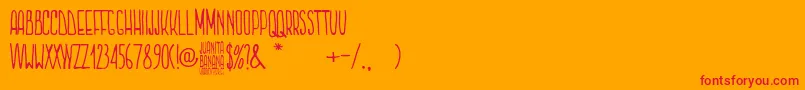 Juanita Banana Font – Red Fonts on Orange Background