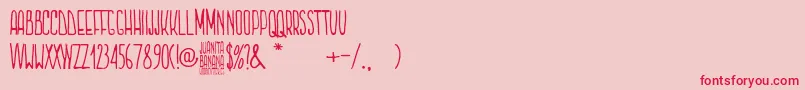 Juanita Banana Font – Red Fonts on Pink Background