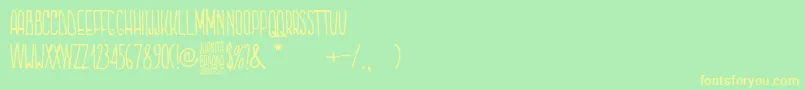 Juanita Banana-fontti – keltaiset fontit vihreällä taustalla
