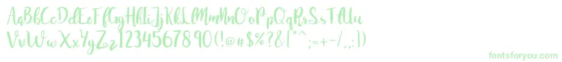 JuanitaBrushSmooth-Schriftart – Grüne Schriften auf weißem Hintergrund