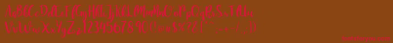 JuanitaBrushSmooth Font – Red Fonts on Brown Background