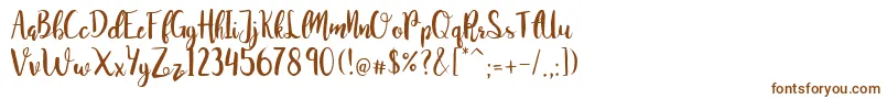 JuanitaBrushSmooth-Schriftart – Braune Schriften auf weißem Hintergrund