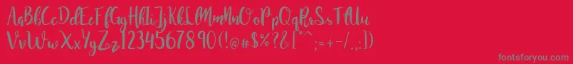 JuanitaBrushSmooth Font – Gray Fonts on Red Background