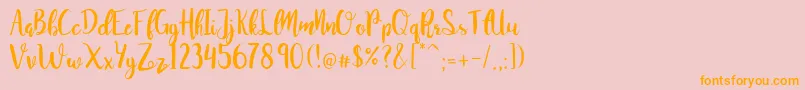 JuanitaBrushSmooth Font – Orange Fonts on Pink Background