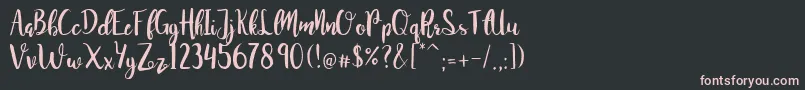 JuanitaBrushSmooth Font – Pink Fonts on Black Background