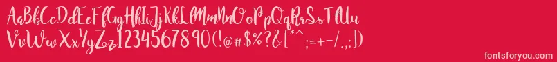 JuanitaBrushSmooth Font – Pink Fonts on Red Background