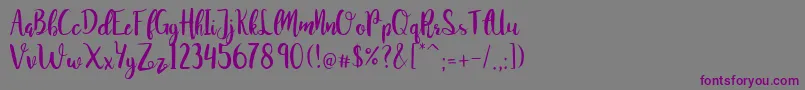 JuanitaBrushSmooth-Schriftart – Violette Schriften auf grauem Hintergrund