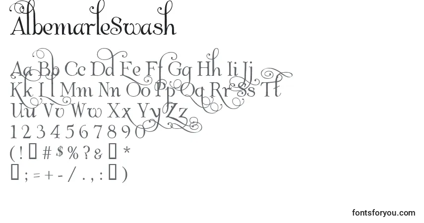 Шрифт AlbemarleSwash – алфавит, цифры, специальные символы