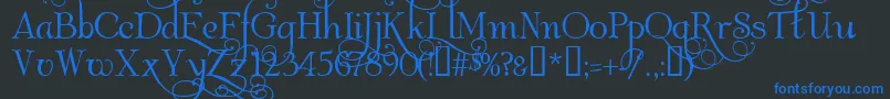 AlbemarleSwash Font – Blue Fonts on Black Background