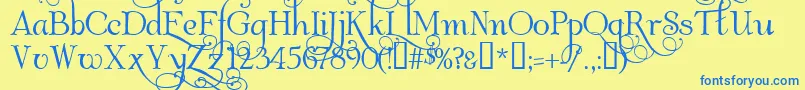 AlbemarleSwash Font – Blue Fonts on Yellow Background