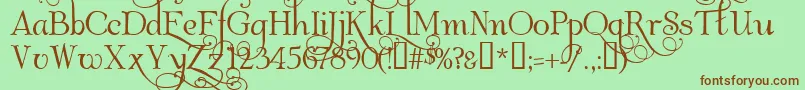 AlbemarleSwash Font – Brown Fonts on Green Background