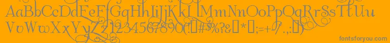 AlbemarleSwash-Schriftart – Graue Schriften auf orangefarbenem Hintergrund