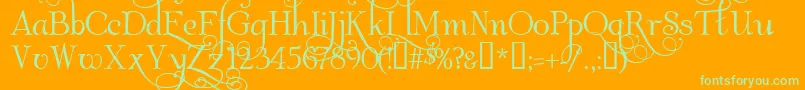 AlbemarleSwash Font – Green Fonts on Orange Background