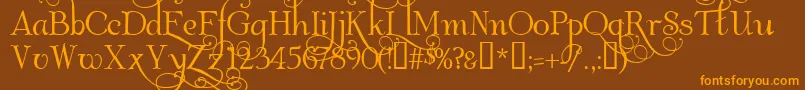 AlbemarleSwash Font – Orange Fonts on Brown Background