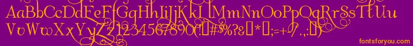 AlbemarleSwash Font – Orange Fonts on Purple Background