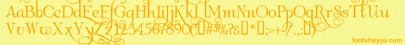 AlbemarleSwash Font – Orange Fonts on Yellow Background