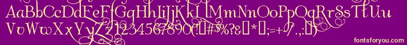 AlbemarleSwash Font – Yellow Fonts on Purple Background