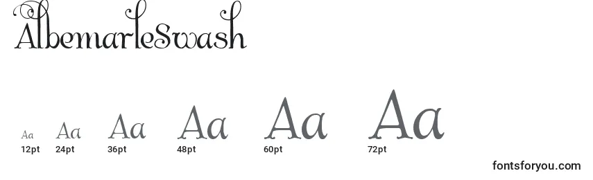 Размеры шрифта AlbemarleSwash
