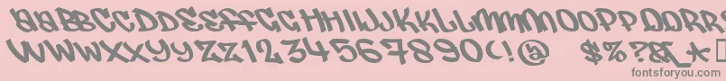 JUDAS   フォントについての詳細 フォントJUDAS    – ピンクの背景に灰色の文字