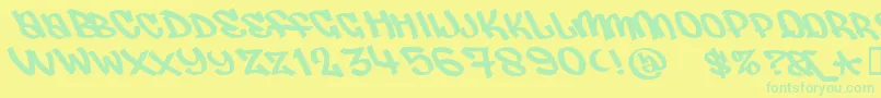 JUDAS    Font – Green Fonts on Yellow Background