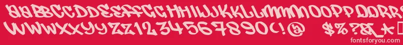 JUDAS    Font – Pink Fonts on Red Background