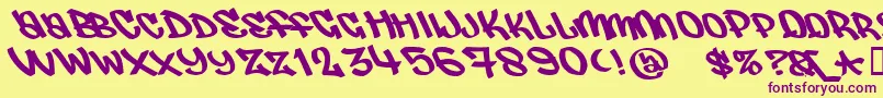 JUDAS    Font – Purple Fonts on Yellow Background