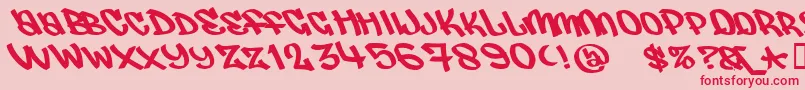 JUDAS    Font – Red Fonts on Pink Background