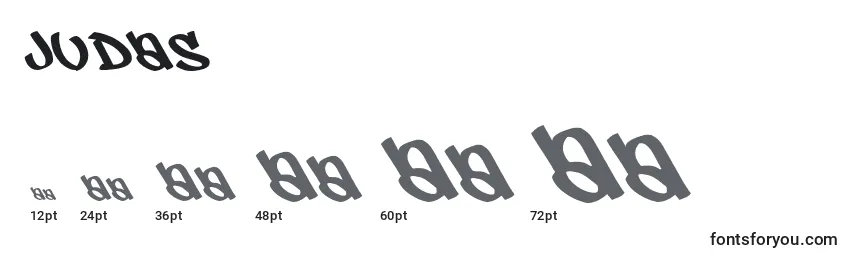 Größen der Schriftart JUDAS    (131121)