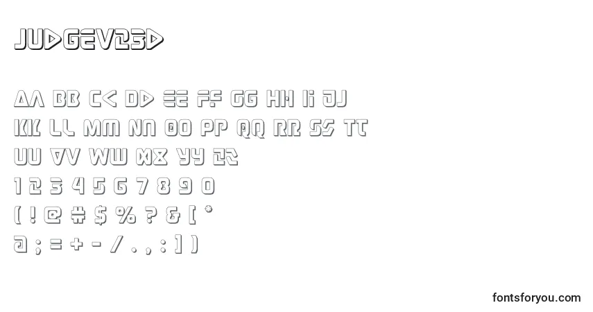 Schriftart Judgev23d (131125) – Alphabet, Zahlen, spezielle Symbole