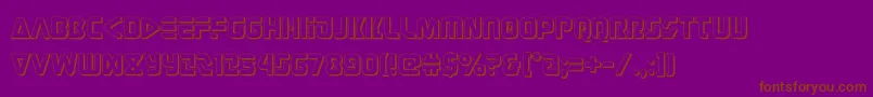 judgev23d-Schriftart – Braune Schriften auf violettem Hintergrund